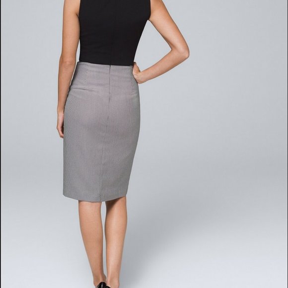 SOLD NWT White House Black Market Houndstooth Sheath Dress with Twixt Neckline - Picture 3 of 15